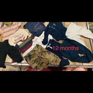 11 piece bundle for 12 month old boy mostly Carters